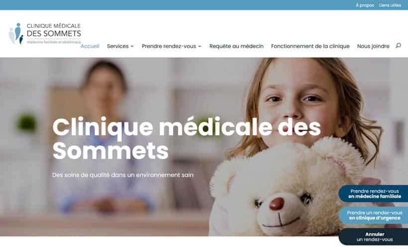 Conception de site web de Clinique médicale des sommets