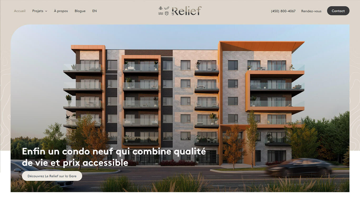 Conception site web du Le relief